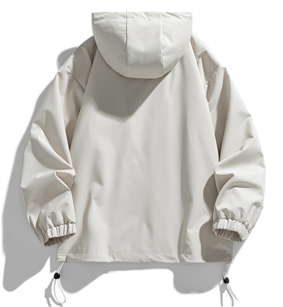 White Hooded Windbreaker