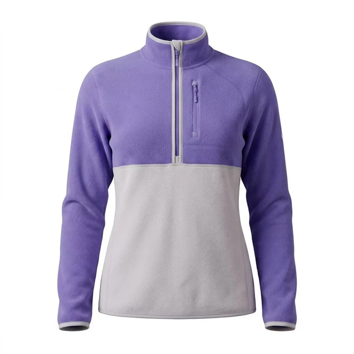 Colour Block Half Zip Fleece Pullover